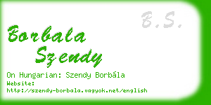 borbala szendy business card